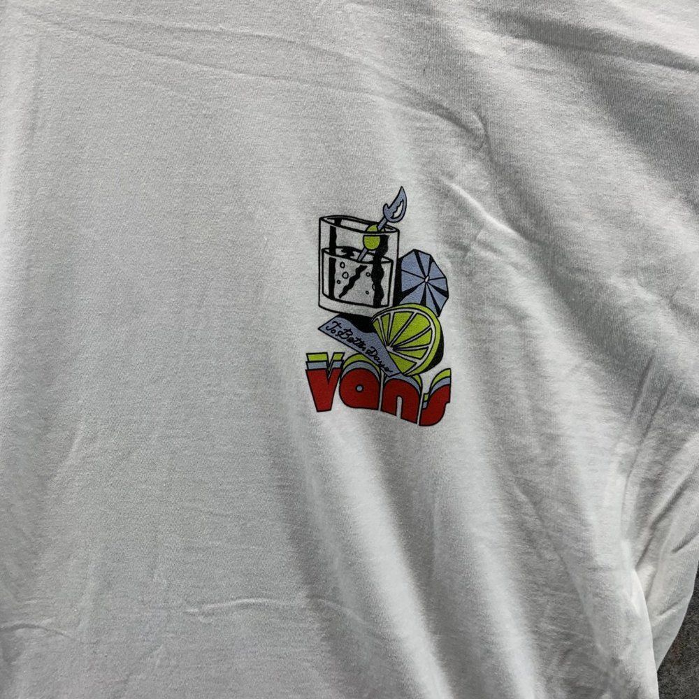 Vans Shirt Men's XLarge Adult White Spell Out Skateboard Skater Tee Logo Outdoor - Picture 2 of 10